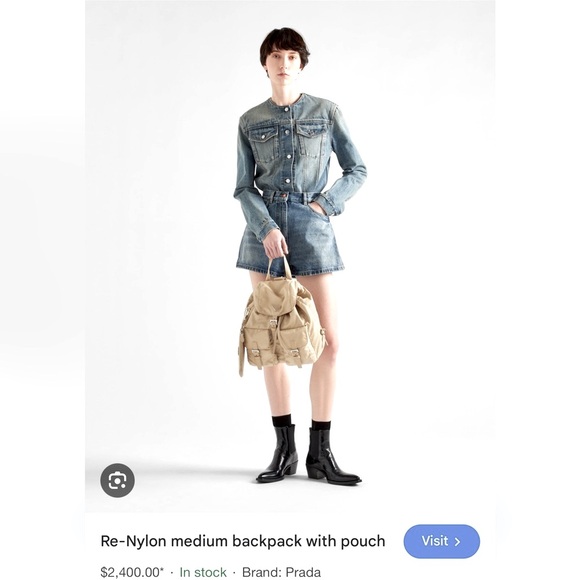 Prada Re-Nylon Beige Desert Backpack - Picture 1 of 10